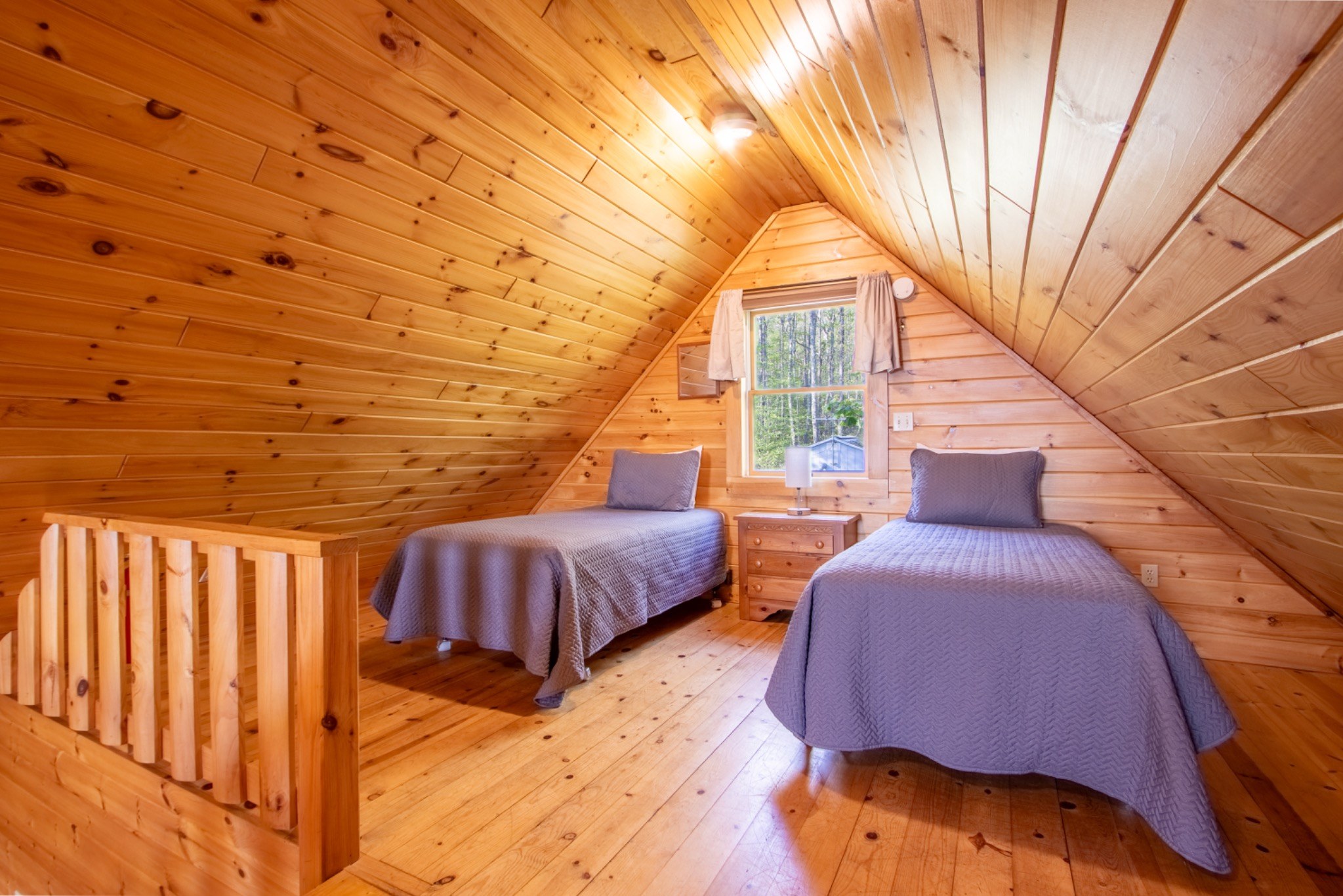Mountaintop Cabin upstairs twin beds